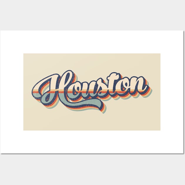 Houston // Retro Vintage Style Wall Art by Stacy Peters Art